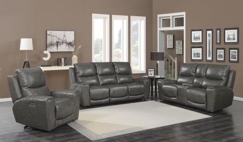 Laurel - 3 Piece Power Reclining Living Room Set - Gray Laurel - 3 Piece Power Reclining Living Room Set - Gray
